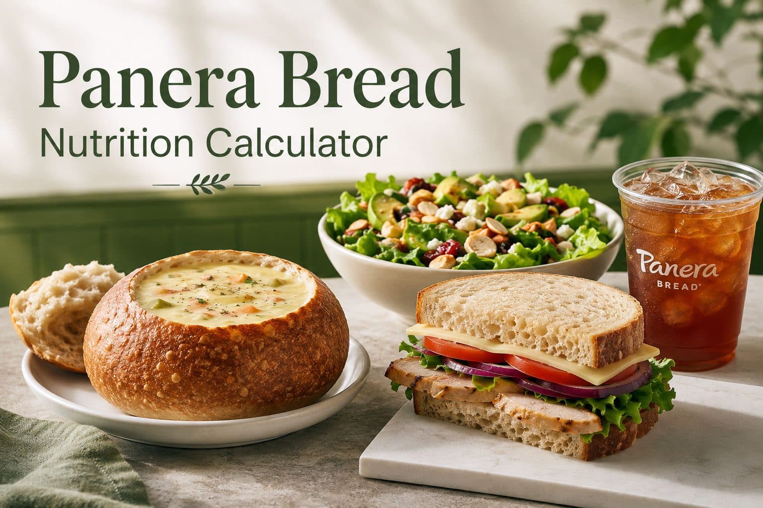 Panera Bread Nutrition Calculator — build your order and see calories and macros
